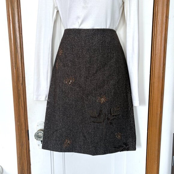 Tribal Grey Pencil Skirt | Asymmetrical Stitching | Business Casual Bottom - Picture 12 of 13